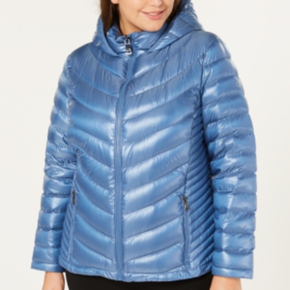 calvin klein plus size hooded puffer coat